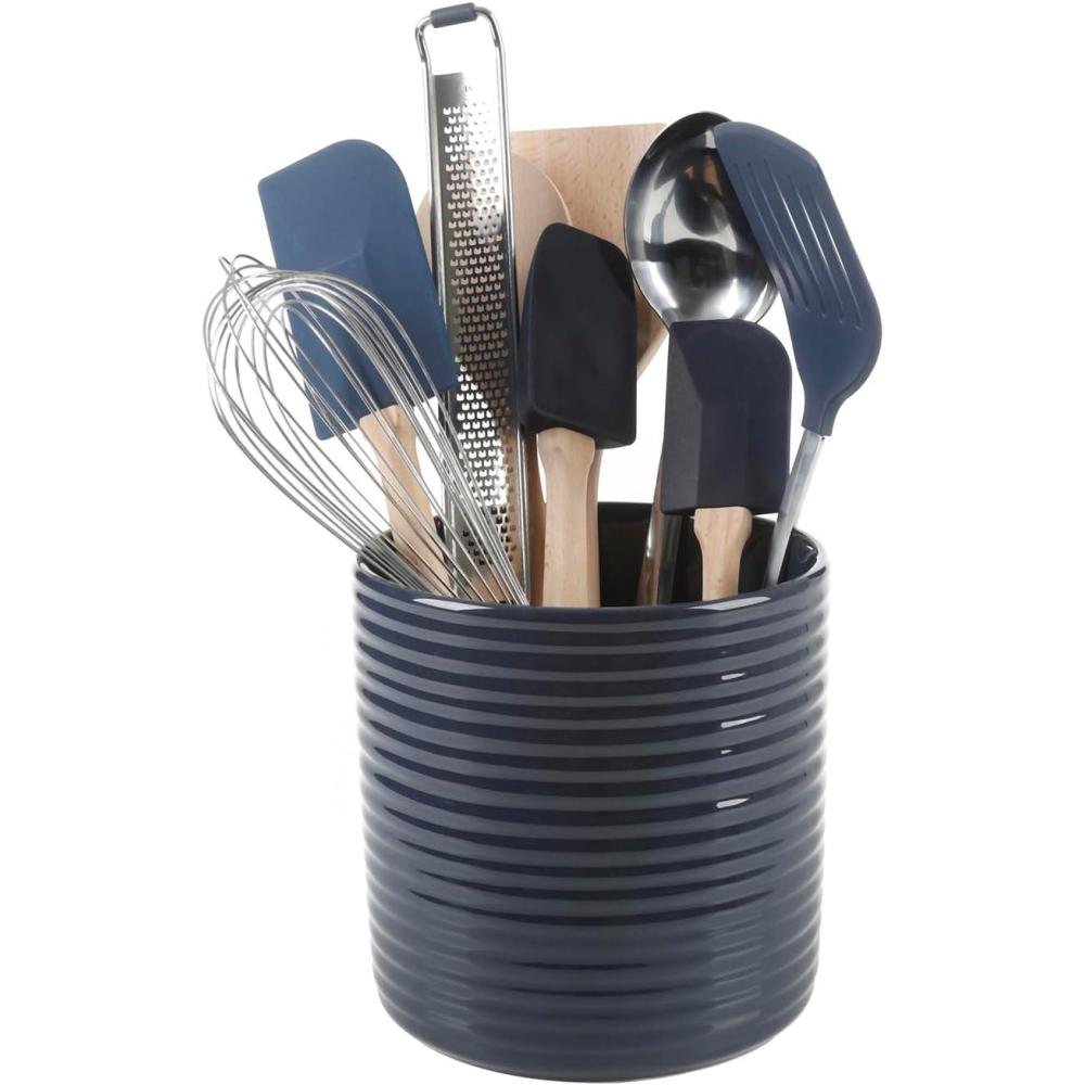 imageMartha Stewart 10 Piece Tools and Gadget Set WCeramic Crock  Martha BlueNavy Blue