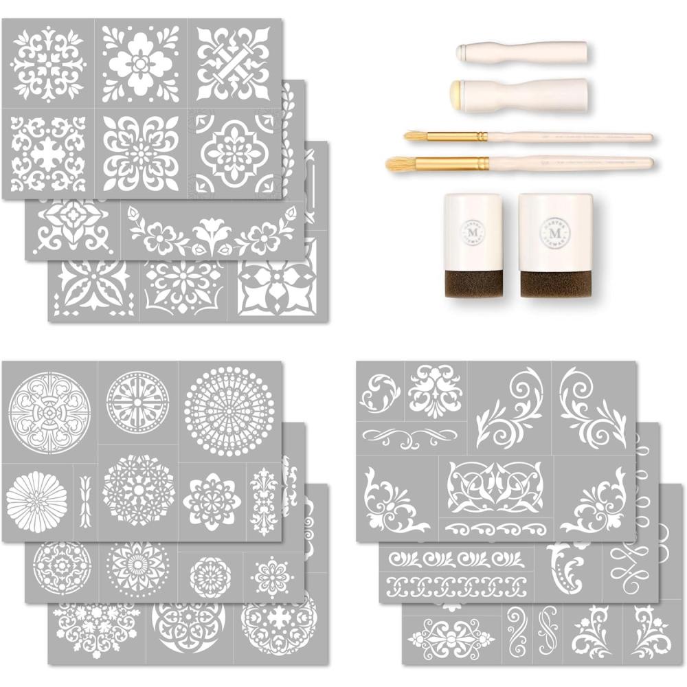 imageMartha Stewart 15 Pc Stencil Kit Classic Tile