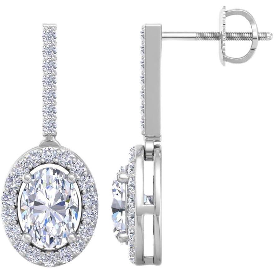 imageMartha Stewart 2 12 Carat Lab Grown Diamond Drop Earrings In 14K Gold Oval Shape Lab Grown Diamond Earringswhitegold