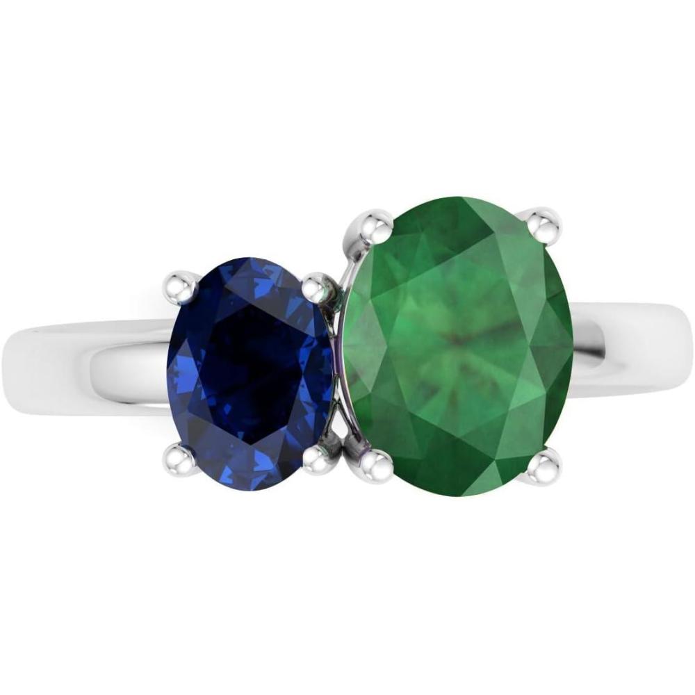 imageMartha Stewart 2 34 Carat Two Stone Gemstone Ring For Women in Sterling Silver Gemstone Jewelry For WomenOption 2