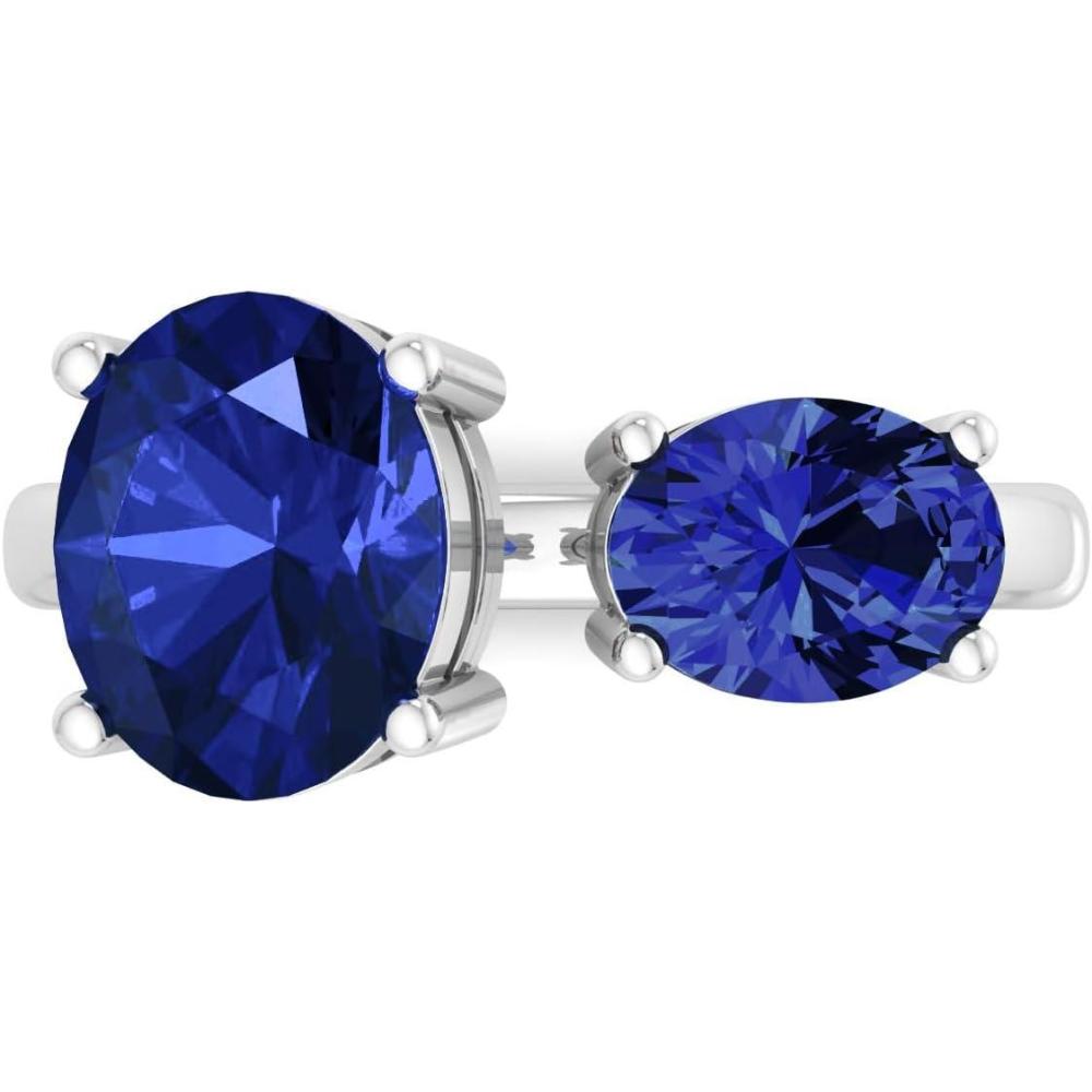 imageMartha Stewart 3 34 Carat Two Stone Gemstone Ring For Women in Sterling Silver Gemstone Jewelry For WomenOption 8