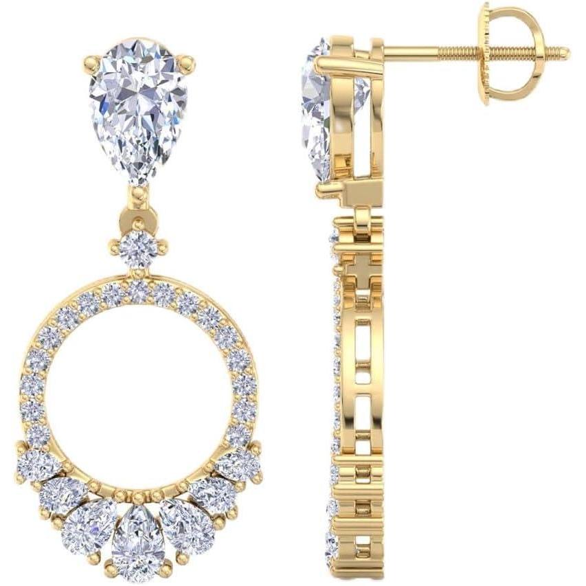 imageMartha Stewart 3 Carat Lab Grown Diamond Drop Earrings In 14 Karat Gold Lab Grown Diamond Earringsyellowgold
