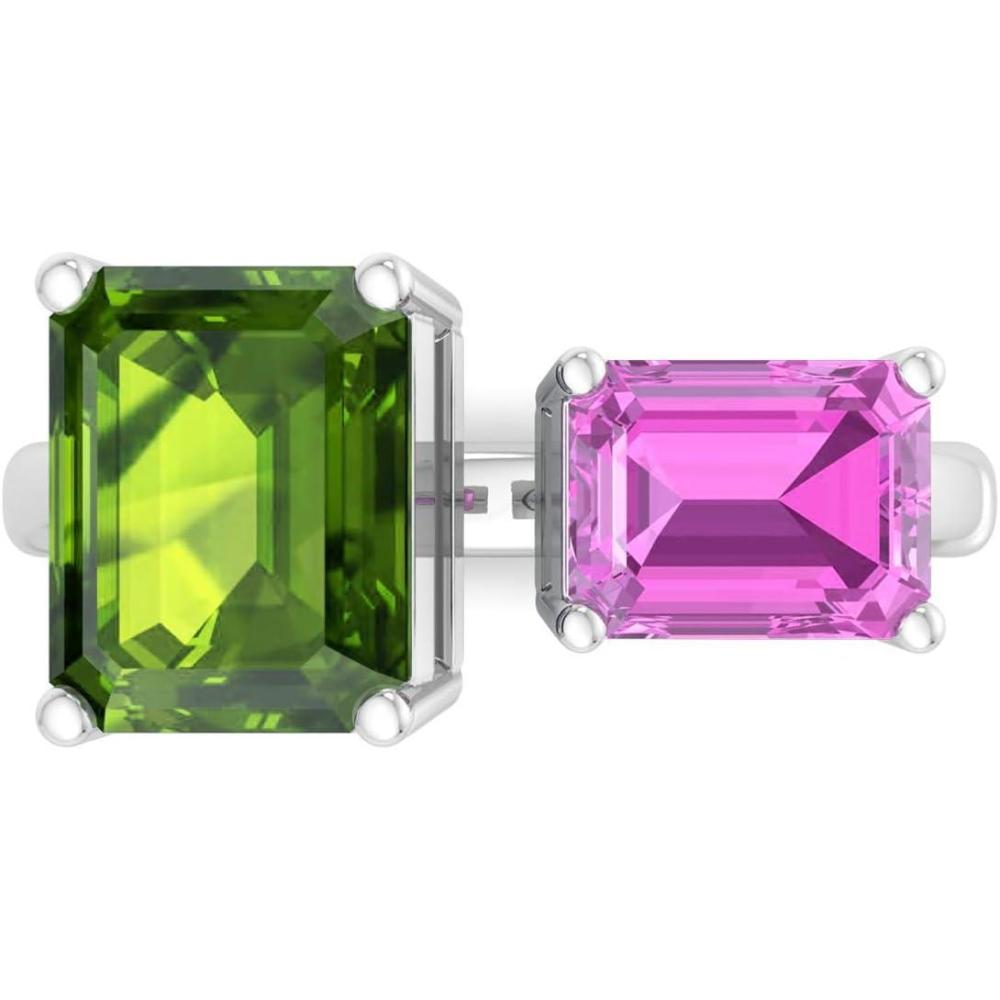 imageMartha Stewart 4 12 Carat Two Stone Gemstone Ring For Women in Sterling Silver Gemstone Jewelry For WomenOption 2