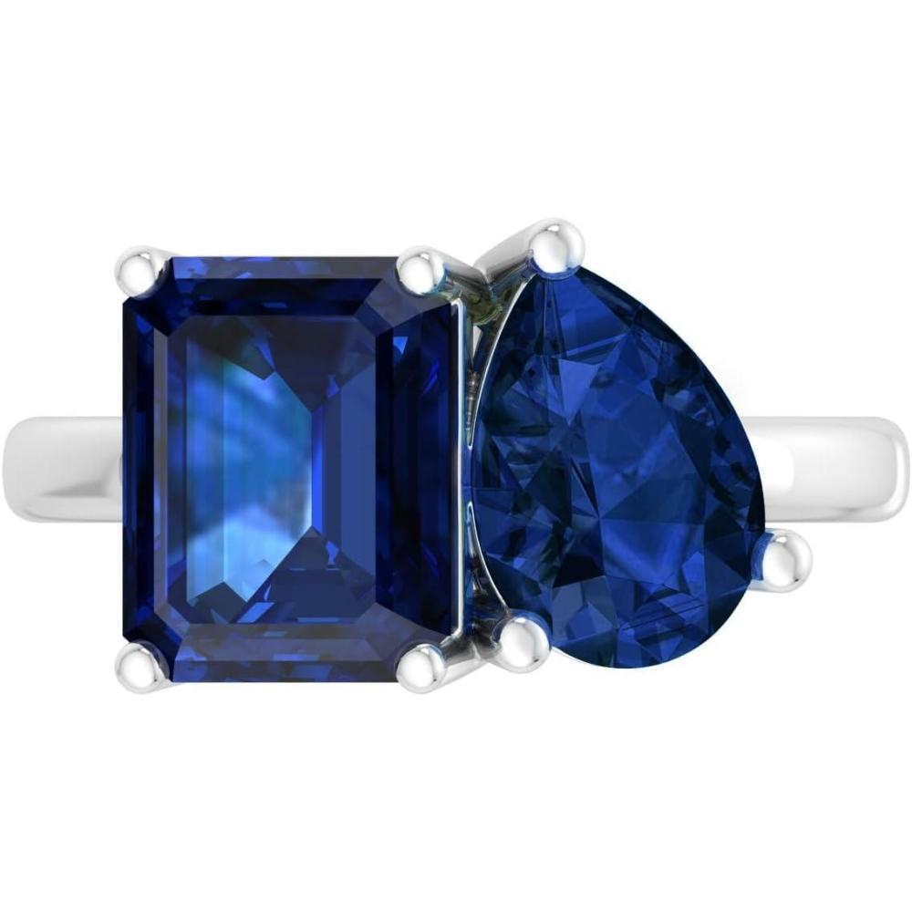 imageMartha Stewart 4 34 Carat Two Stone Gemstone Ring For Women in Sterling Silver Gemstone Jewelry For WomenOption 8