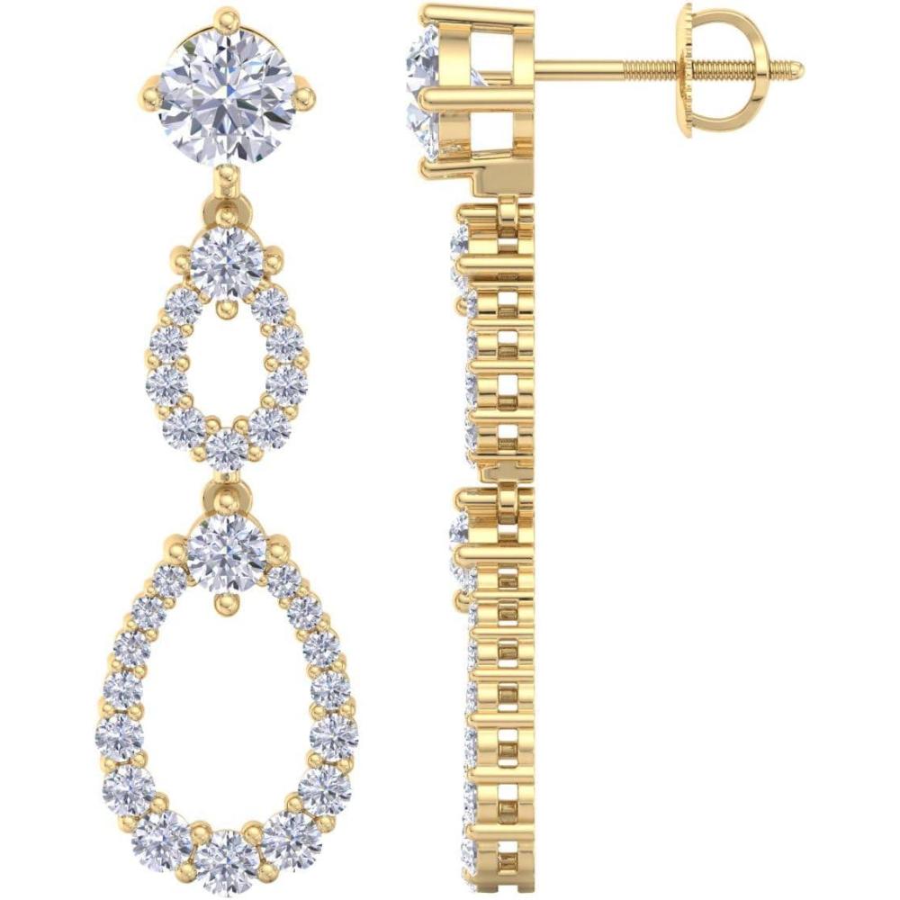 imageMartha Stewart 4 Carat Lab Grown Diamond Drop Earrings In 14 Karat Gold Lab Grown Diamond Earringsyellowgold