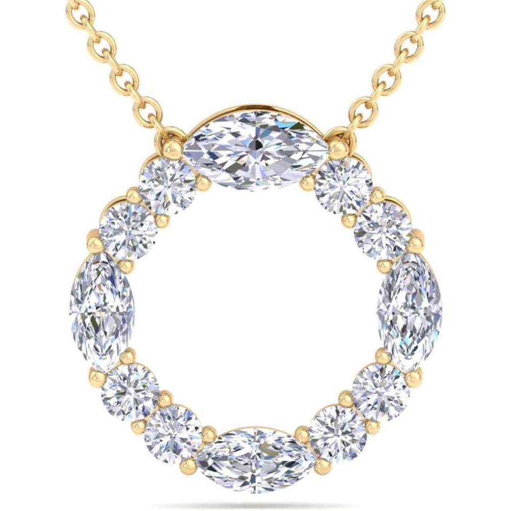 imageMartha Stewart 4 Carat Lab Grown Diamond Marquise and Round Circle Necklace In 14 Karat Gold Lab Grown Diamond Necklace For Womenyellowgold