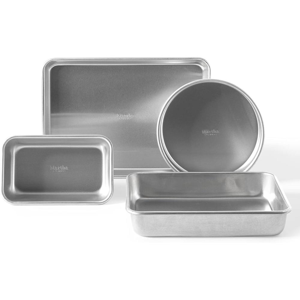 imageMartha Stewart 4Piece NonStick Aluminum Bakeware Baking Set  Dishwasher Safe