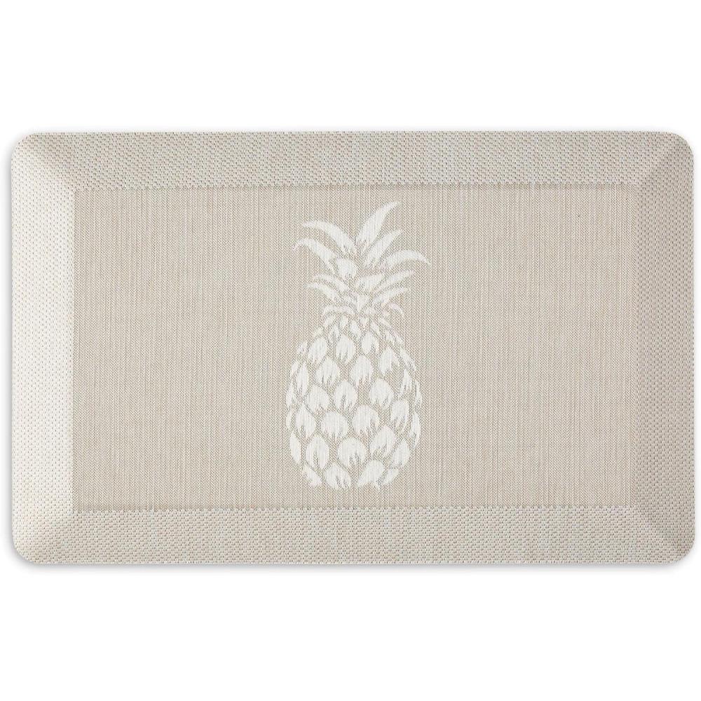 imageMartha Stewart Aloha Modern Pineapple AntiFatigue AirInfused Kitchen Mat Blue 196quotx39quotBeige