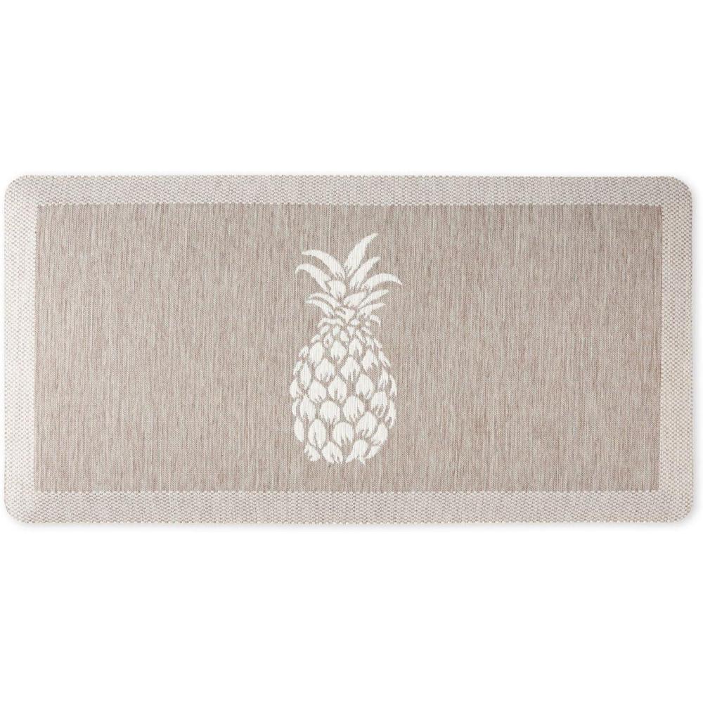imageMartha Stewart Aloha Modern Pineapple AntiFatigue AirInfused Kitchen Mat Blue 196quotx39quotCoffee Brown