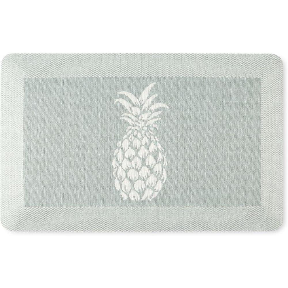 imageMartha Stewart Aloha Modern Pineapple AntiFatigue AirInfused Kitchen Mat Blue 196quotx39quotMint Green