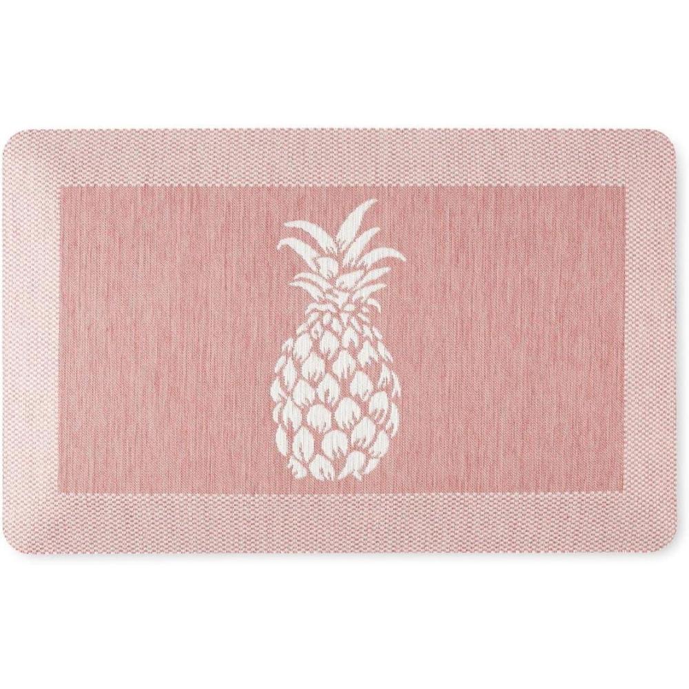 imageMartha Stewart Aloha Modern Pineapple AntiFatigue AirInfused Kitchen Mat Blue 196quotx39quotSpice Red