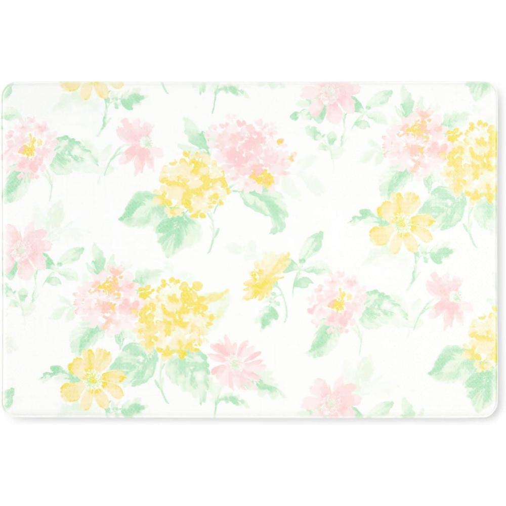 imageMartha Stewart Amber Floral Daisy Stripe Reverisble Water Resistant Kitchen Mat YellowCoral 20quotx30quotPinkYellowGreen