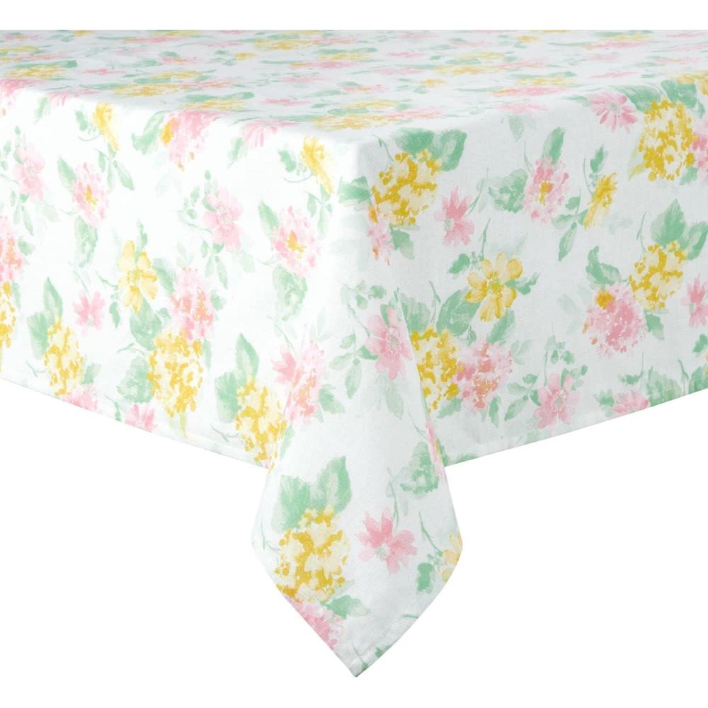imageMartha Stewart Amber Floral Polyester Cotton Rectangle Tablecloth Single Pack PinkYellow 60quotx102quotPetal Pink