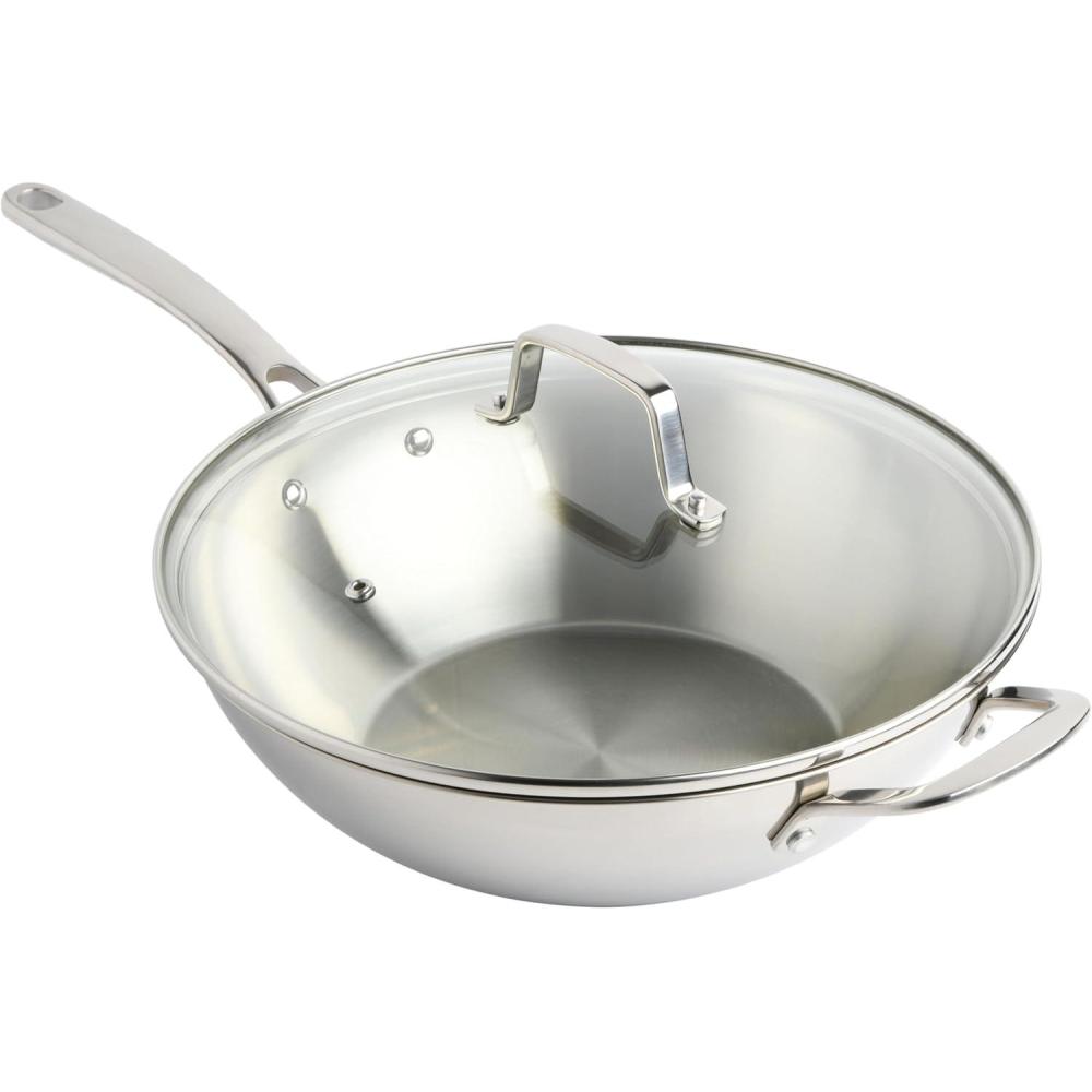 imageMartha Stewart Castelle 12Inch Stainless Steel Essential All Purpose Pan wLid