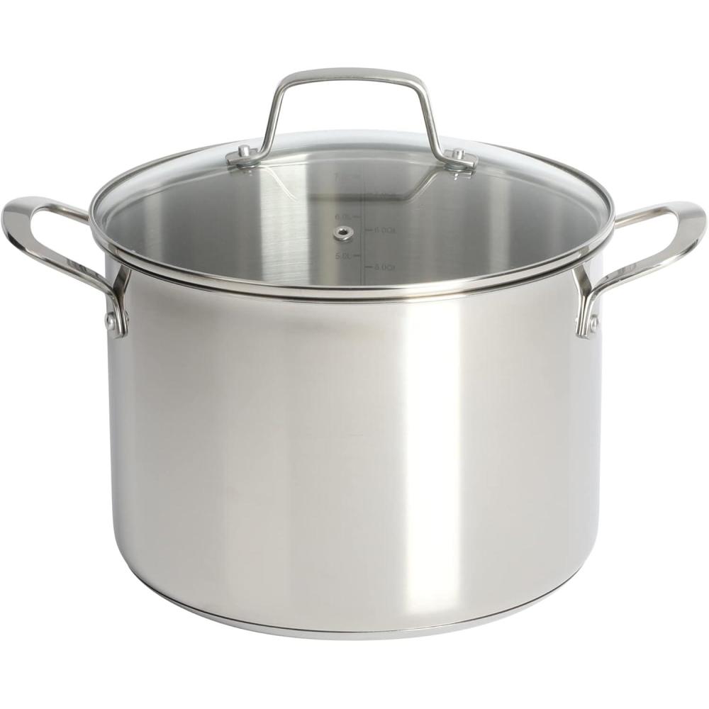 imageMartha Stewart Castelle 8Quart 188 Stainless Steel Induction Safe Stock Pot wLid