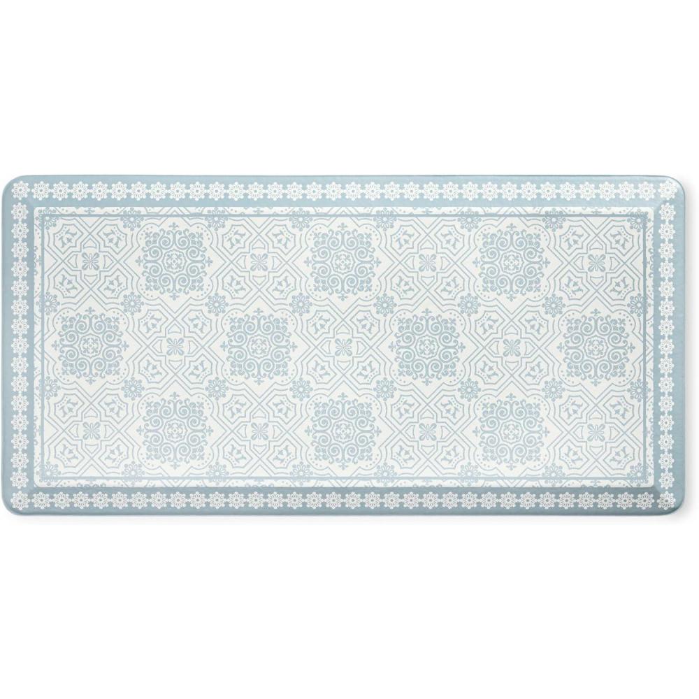 imageMartha Stewart Comfort Anti Fatigue Strie Medallion Tile Kitchen Mat Comfort Standing Mat NonSlip Backing Safe Beveled Edge Grey 196quot x39quotGrey
