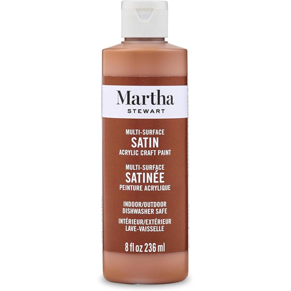 imageMartha Stewart Craft Paint Rose Gold 8 fl oz Premium Metallic Finish Paint Perfect For Easy To Apply DIY Arts And Crafts 68702Chestnut Brown