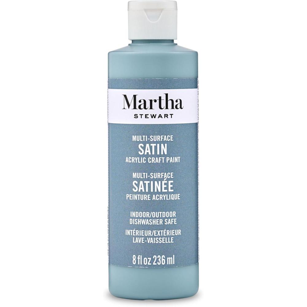 imageMartha Stewart Craft Paint Rose Gold 8 fl oz Premium Metallic Finish Paint Perfect For Easy To Apply DIY Arts And Crafts 68702Slate Gray