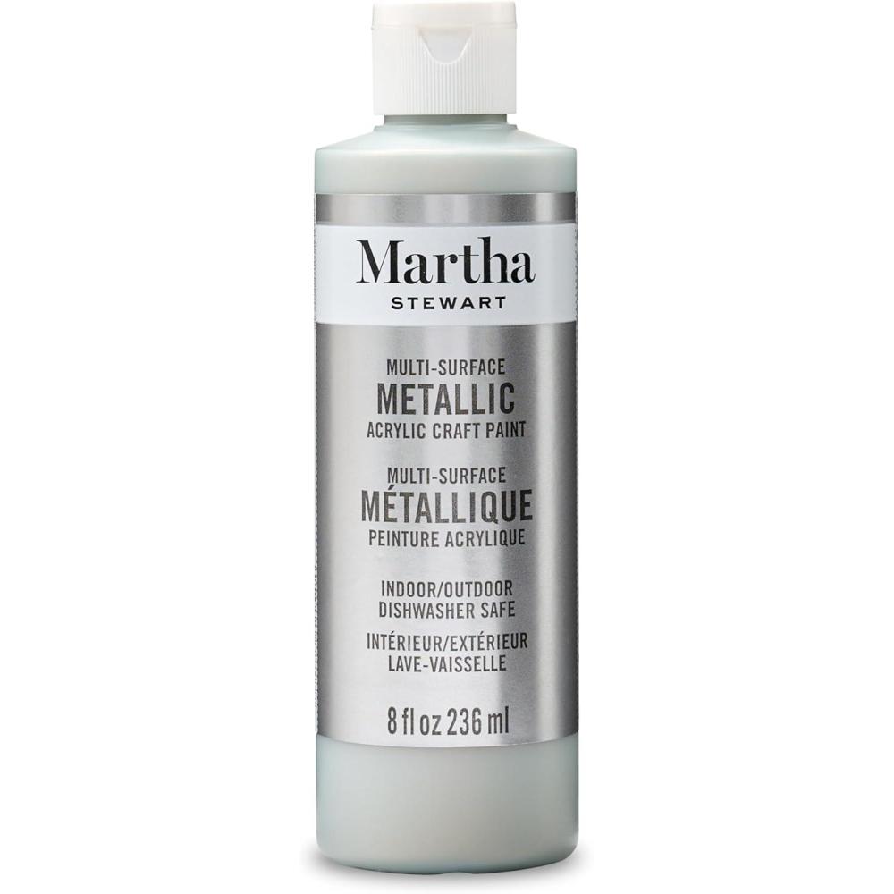 imageMartha Stewart Craft Paint Slate Gray 8 fl oz Premium Satin Finish Paint Perfect For Easy To Apply DIY Arts And Crafts 68693Sterling