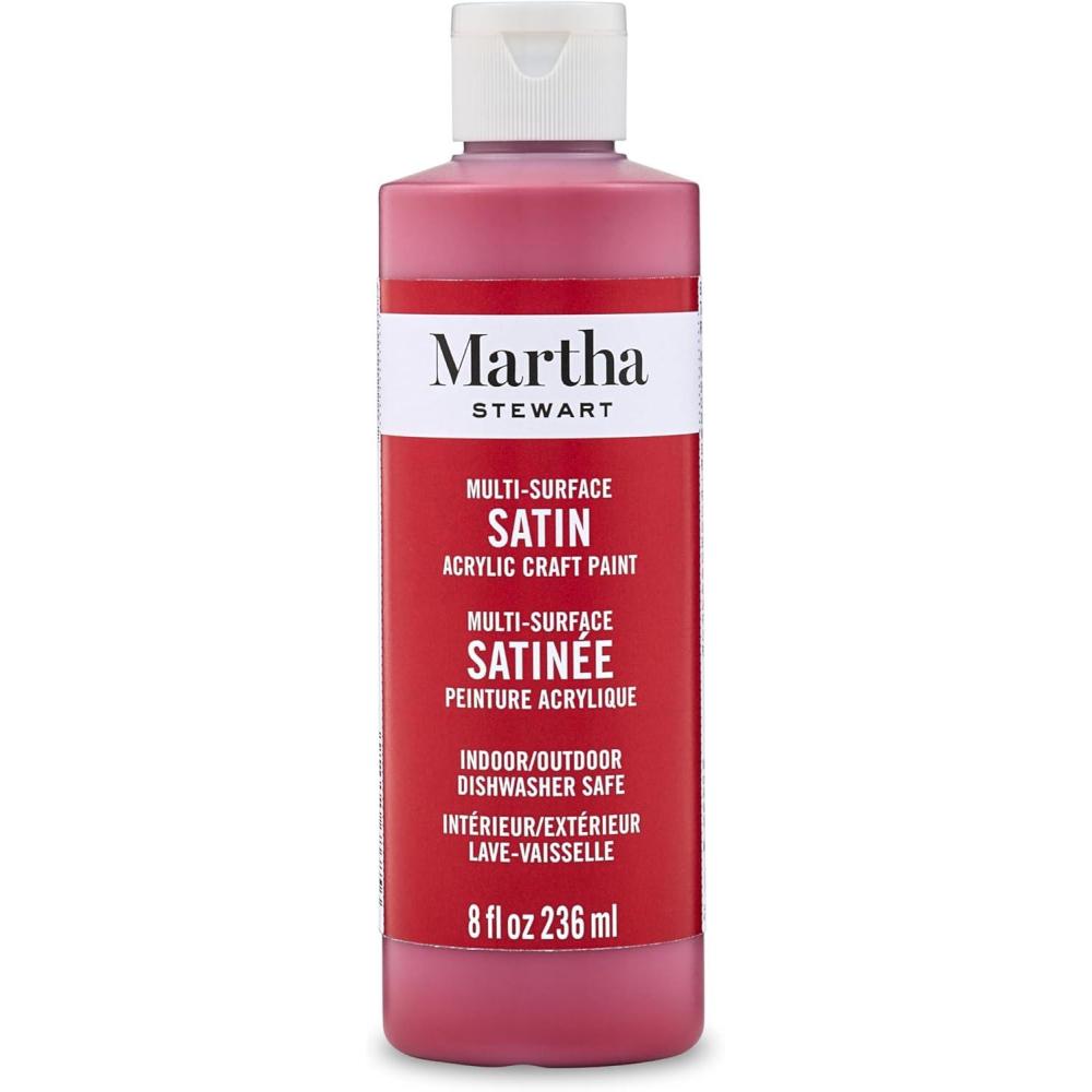 imageMartha Stewart Craft Paint Slate Gray 8 fl oz Premium Satin Finish Paint Perfect For Easy To Apply DIY Arts And Crafts 68693Tartan Red