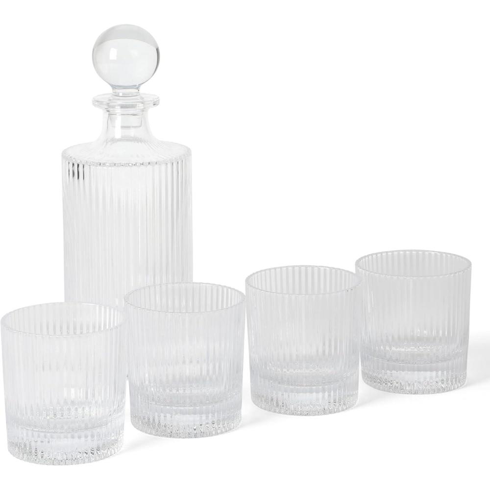 imageMartha Stewart Crispa 4 Piece 18 Ounce Handmade Hi Ball Glassware Set Jade GreenClear Glass