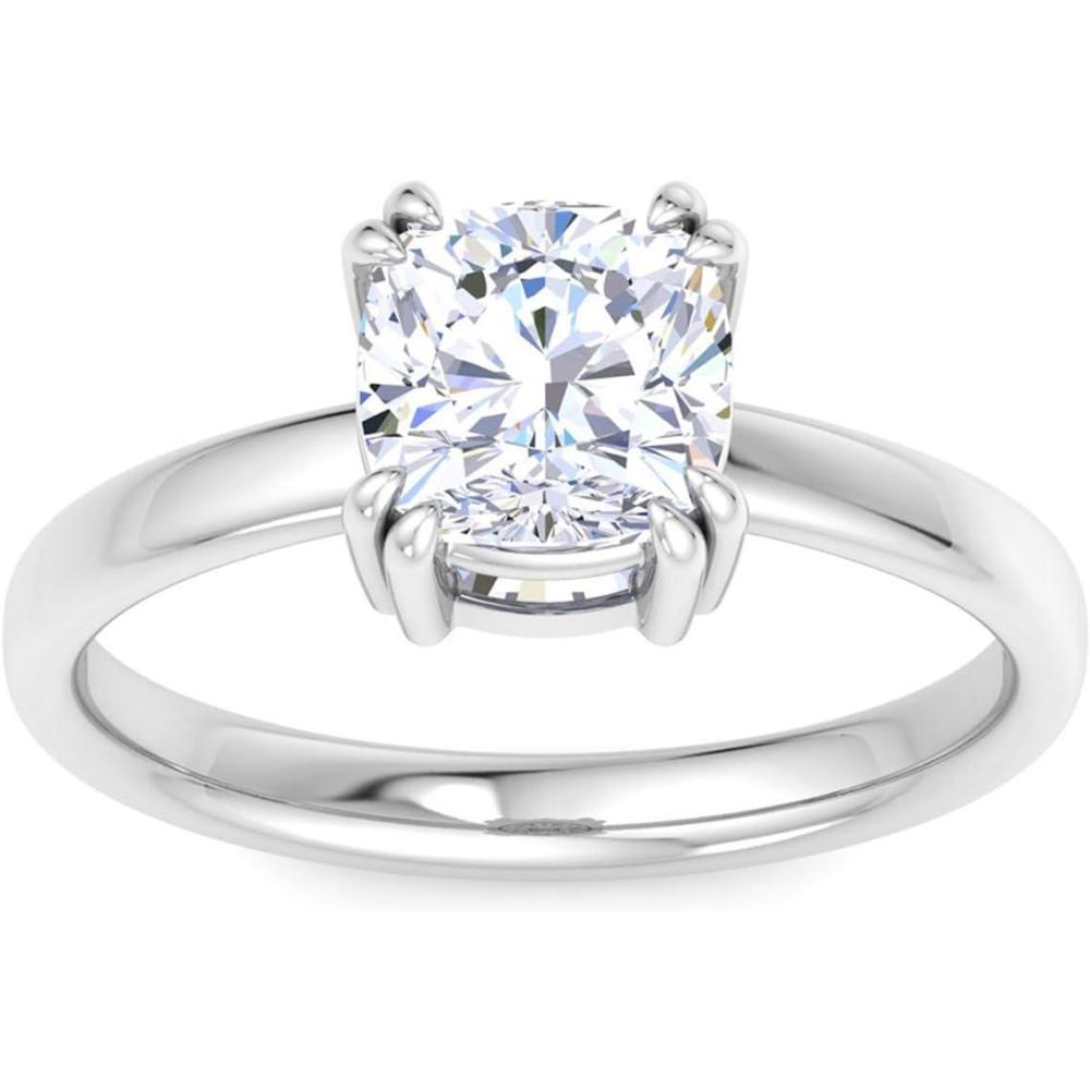 imageMartha Stewart Cushion Cut Lab Grown Diamond Solitaire Ring Diamond Engagement Ring in 14 Karat Goldwhitegold