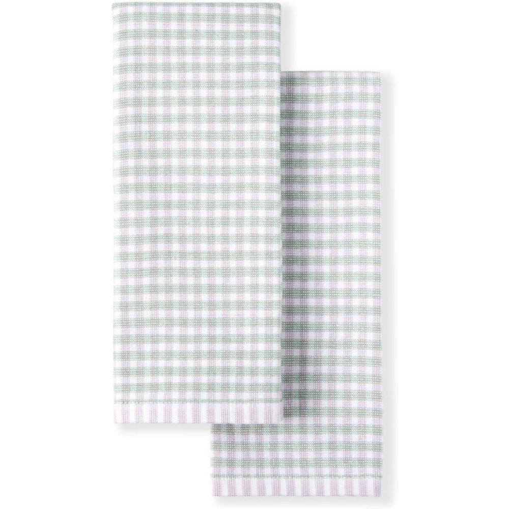 imageMartha Stewart Dual Purpose Kitchen Towel 2Pack Set Floral Vine 16quotx28quotCheck