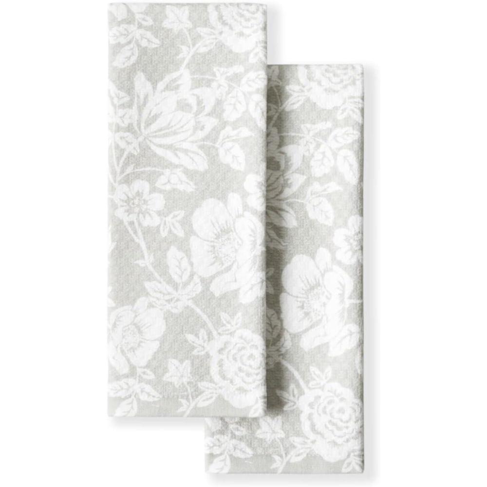 imageMartha Stewart Dual Purpose Kitchen Towel 2Pack Set Floral Vine 16quotx28quotFloral Vine