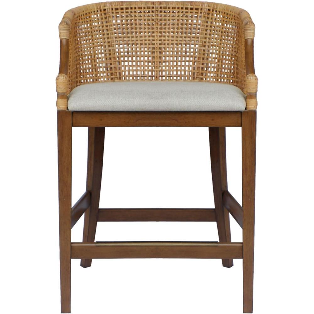imageMartha Stewart Farmhouse Counter Height Bar Stools Handcrafted Rattan Counter Height Stools Kickplate Footrest for Kitchen Island Upholstered Dining Room Chairs Furniture Home Bar  Natural PlayaNatural