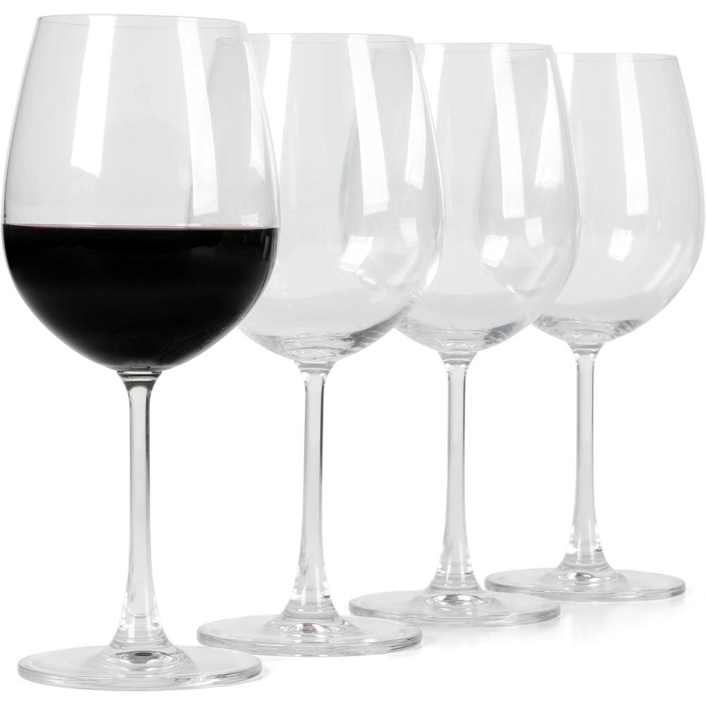imageMartha Stewart Farrow 18 OZ Large Stemless 4 Pack Multipurpose Wine Glasses Set for Red or White Wine20oz Red Wine Glass 4pack