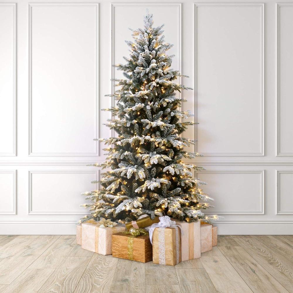 imageMartha Stewart Flocked Natural PreLit Artificial Christmas TreeClear White Lights