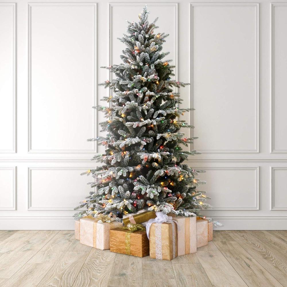 imageMartha Stewart Flocked Natural PreLit Artificial Christmas TreeMulticolored Lights