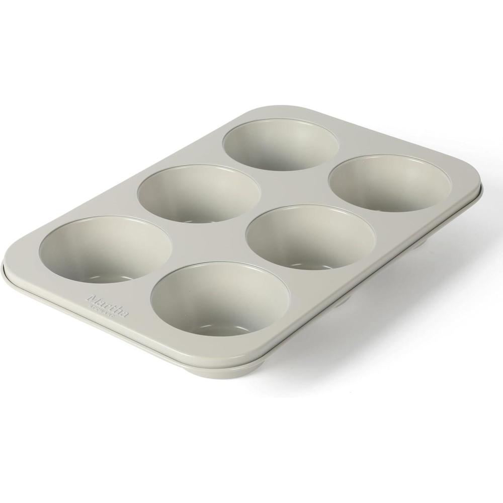 imageMartha Stewart Gallen 12Cup Nonstick Carbon Steel Muffin and Cupcake Pan Cool Grey Durable Bakeware for Even Baking and Easy ReleaseCool Gray