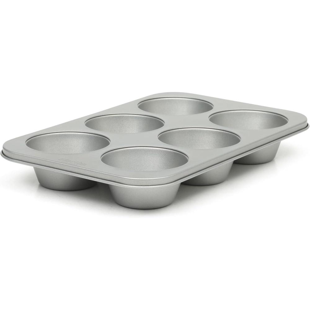 imageMartha Stewart Gallen 12Cup Nonstick Carbon Steel Muffin and Cupcake Pan Cool Grey Durable Bakeware for Even Baking and Easy ReleaseSilver
