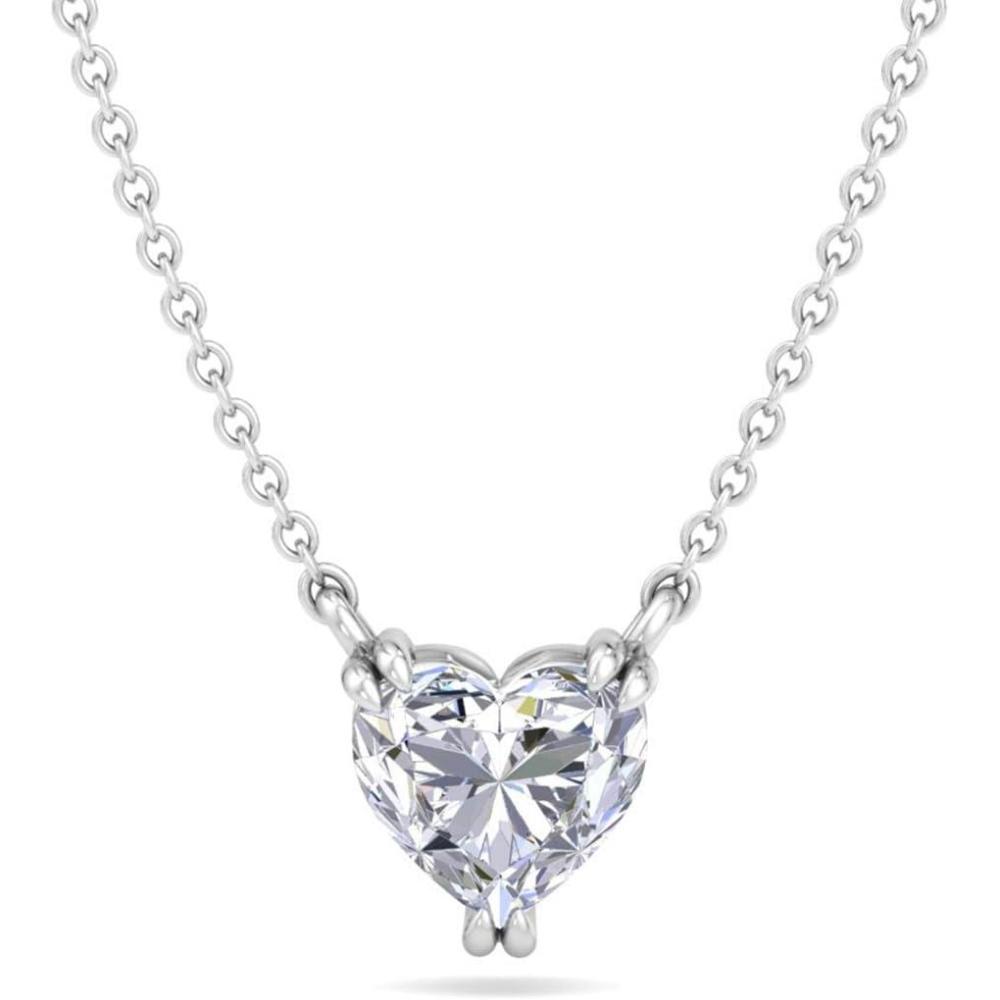 imageMartha Stewart Heart Shape Lab Grown Diamond Solitaire Necklace in 14 Karat Gold Lab Grown Diamond Necklacewhitegold