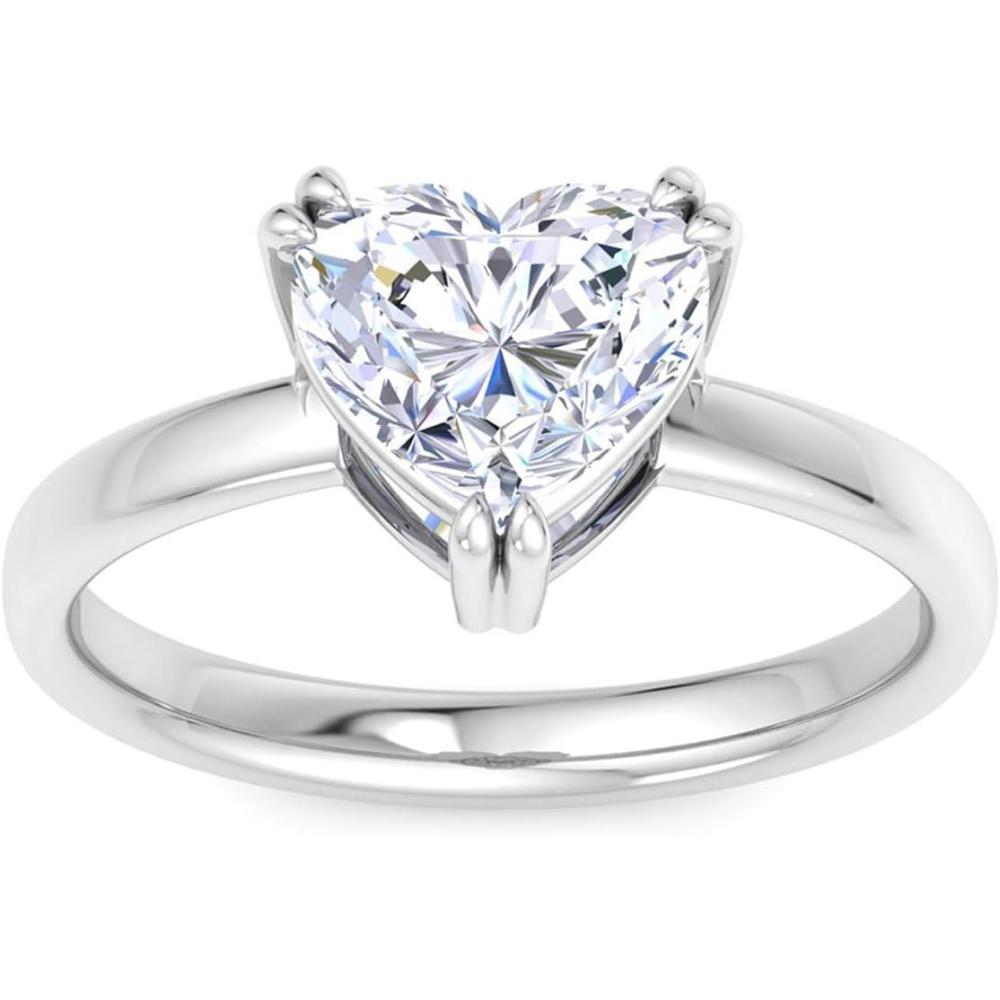 imageMartha Stewart Heart Shape Lab Grown Diamond Solitaire Ring Diamond Engagement Ring in 14 Karat Goldwhitegold