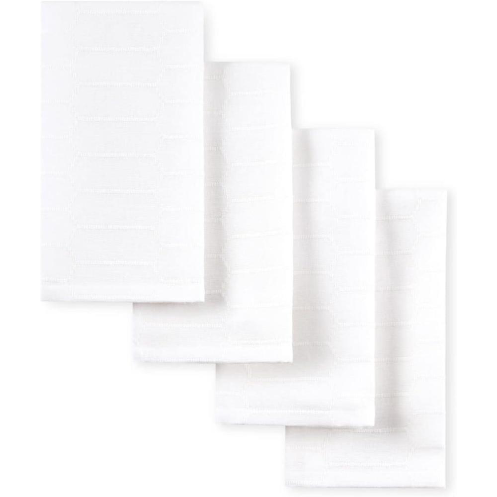 imageMartha Stewart Honeycomb Modern Farmhouse Napkin 4Pack Set Beige 19quotx19quotWhite