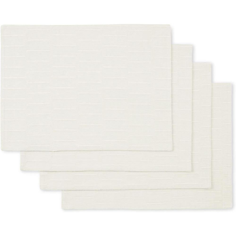 imageMartha Stewart Honeycomb Modern Farmhouse Reversible Placemat 4Pack Set White 13quotx175quotNatural