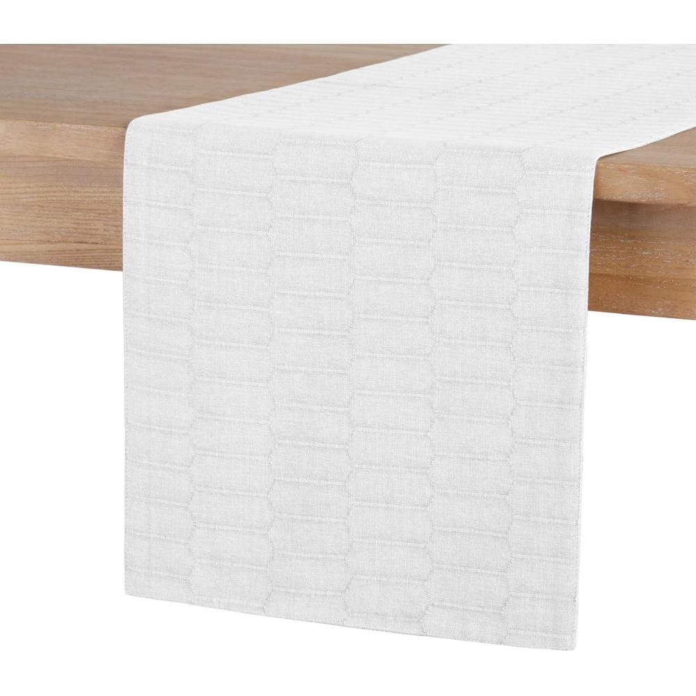 imageMartha Stewart Honeycomb Modern Farmhouse Reversible Table Runner White 15quotx72quotWhite