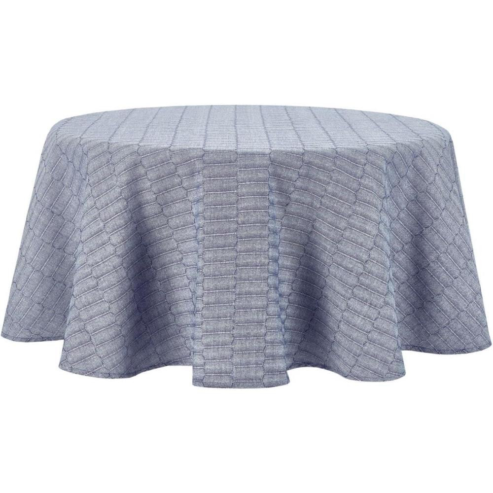 imageMartha Stewart Honeycomb Modern Farmhouse Tablecloth Blue 70quot RoundBlue