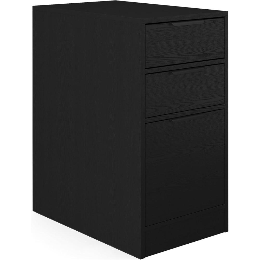 imageMartha Stewart Kayden Home Office Modular File Cabinet with 3 Drawers in Black with Oil Rubbed Bronze HardwareBlack