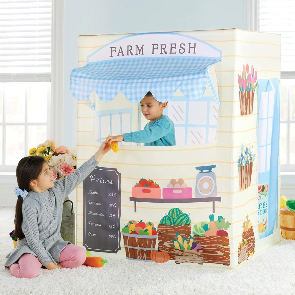 imageMartha Stewart Kids Farmers Market Play Tent Large Indoor Playhouse for Pretend Play in Classroom or HomeFarmers Market Play Tent
