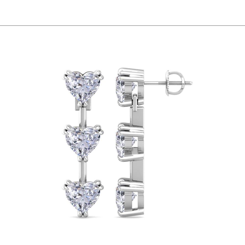 imageMartha Stewart Lab Grown Diamond Earrings Heart Shape Drop Style 14K Gold Fine Jewelry for Womenwhitegold