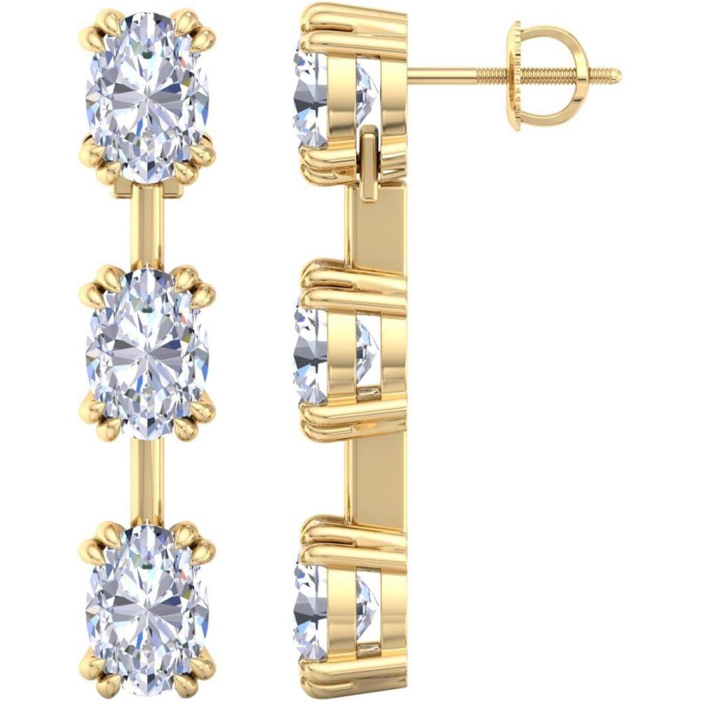 imageMartha Stewart Lab Grown Diamond Earrings Oval Shape Drop Style 14K Gold Fine Jewelry for Womenyellowgold