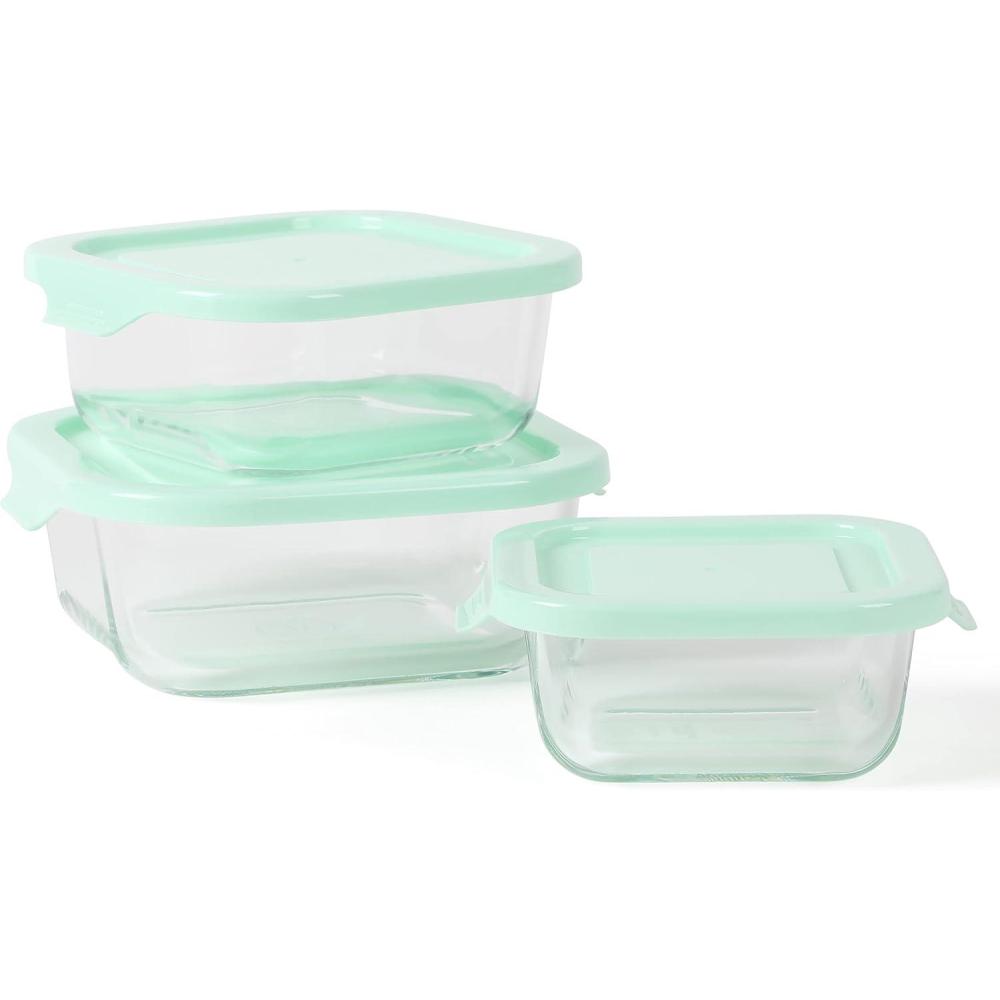 imageMartha Stewart Langstaff 6 Piece 92 oz 60 oz 26 oz Stackable Rectangular Container Set wMartha Blue LidSquare 27oz  176oz  108oz