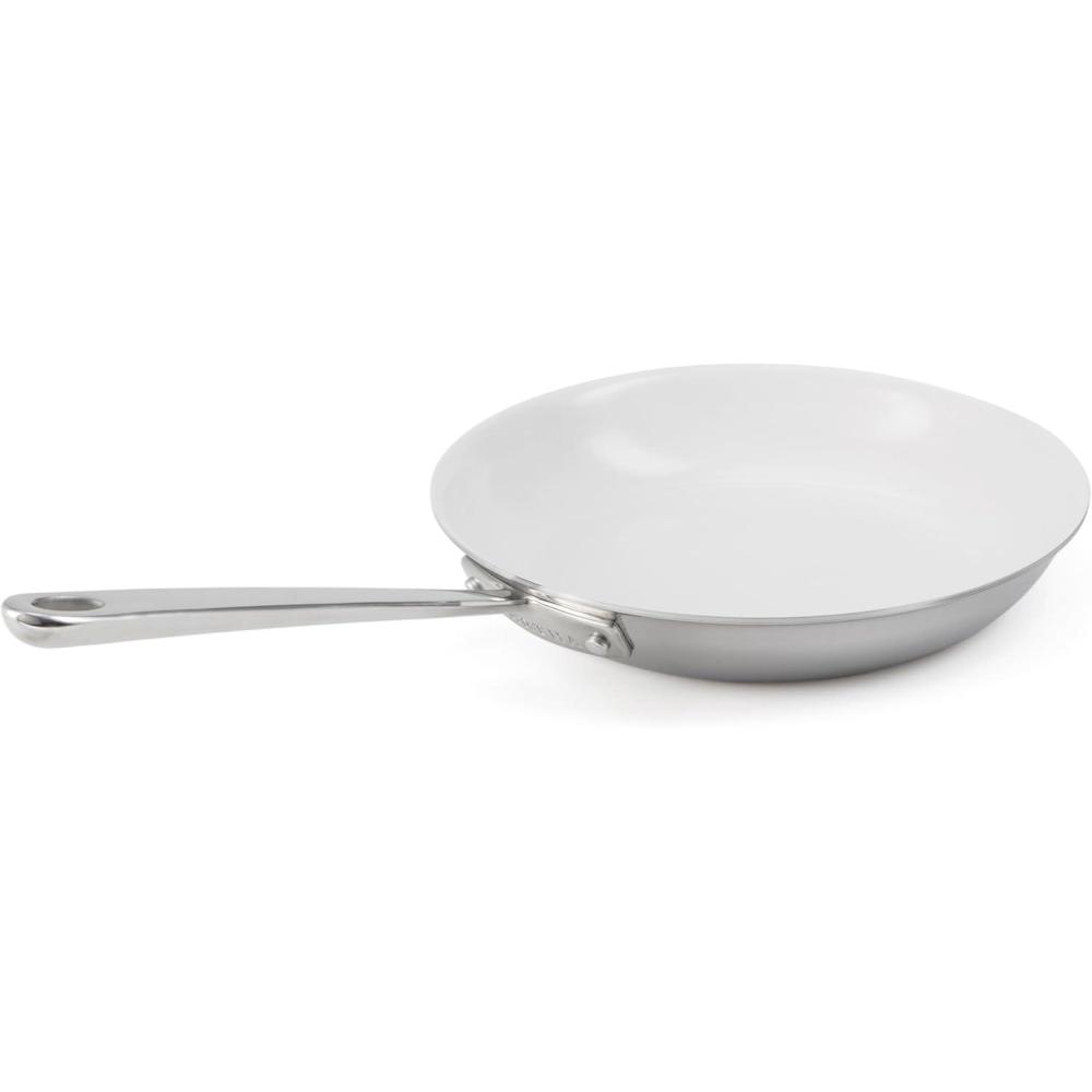 imageMartha Stewart Martha 10quot Triply Stainless Steel Saute Fry Pan wCeramic NonStick Interior