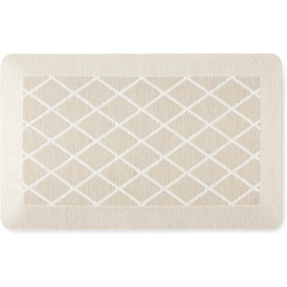 imageMartha Stewart Miles Modern Diamond AntiFatigue AirInfused Kitchen Mat Mint Green 196quotx32quotBeige