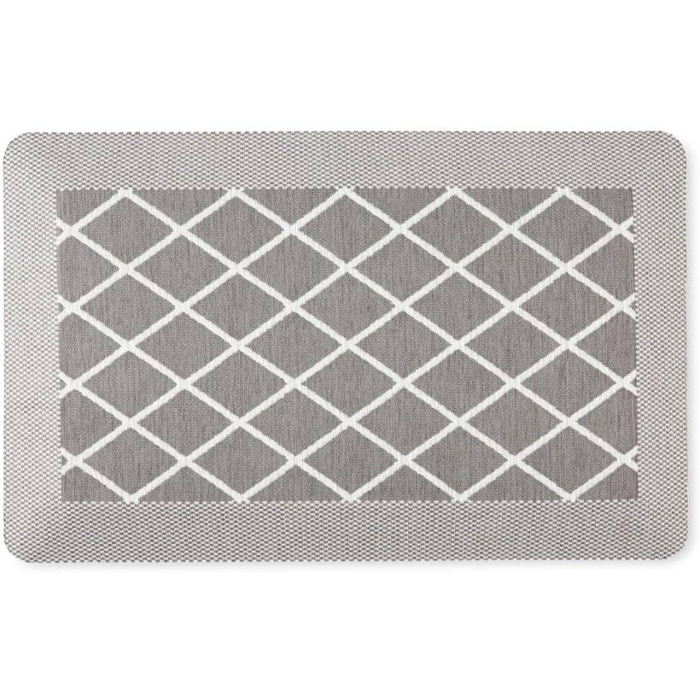 imageMartha Stewart Miles Modern Diamond AntiFatigue AirInfused Kitchen Mat Mint Green 196quotx32quotGrey