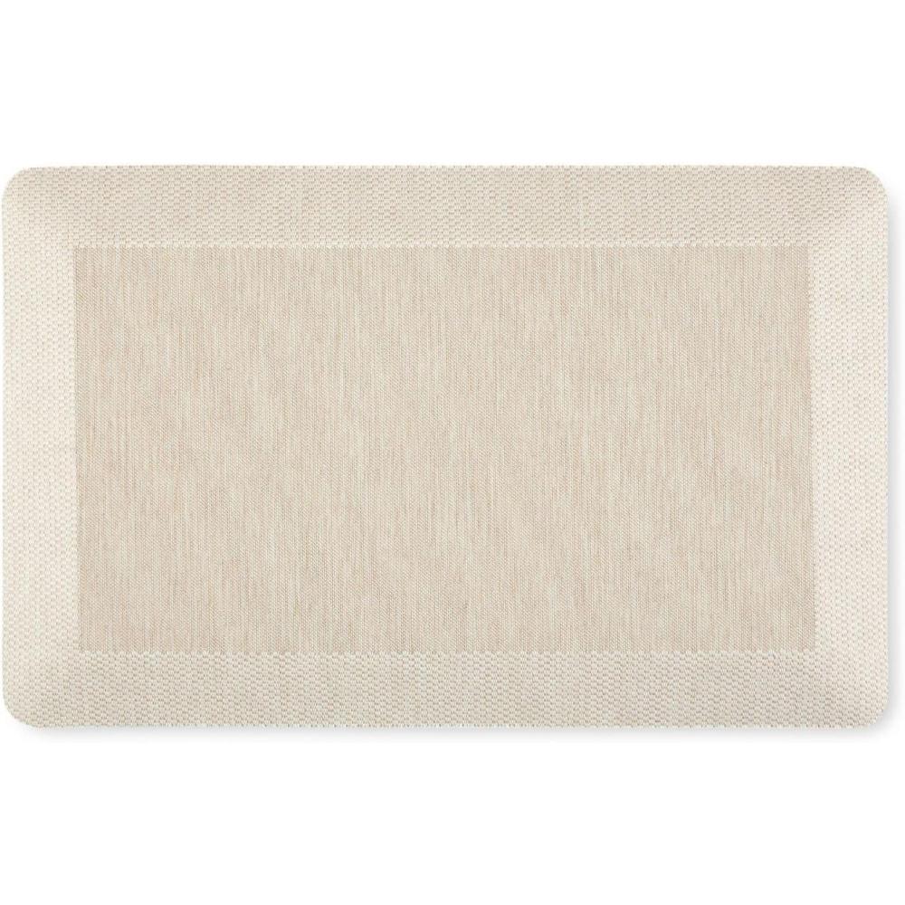 imageMartha Stewart Mira Modern Heathered AntiFatigue AirInfused Kitchen Mat Grey 196quotx32quotBeige
