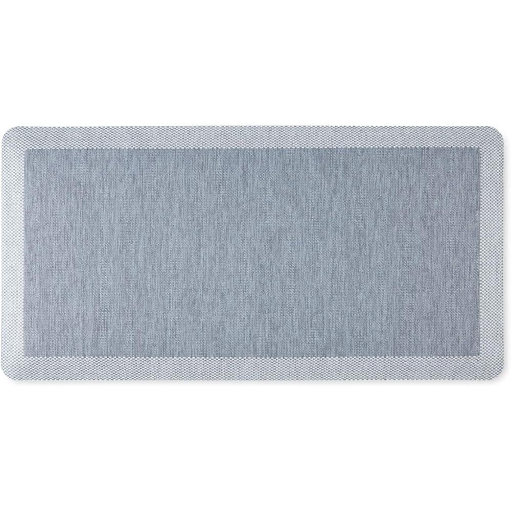 imageMartha Stewart Mira Modern Heathered AntiFatigue AirInfused Kitchen Mat Grey 196quotx32quotBlue